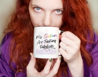 Chakra fabulosa taza de café, 11 oz, regalo espiritual, taza divertida, regalo de nueva era, taza de Chakra, regalo de sanador de energía, taza de Reiki,