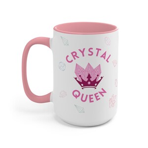 Crystal Queen Mug, 15oz, Spiritual Mug, Spiritual Gift, Modern Mystic, Crystal lover,  gemstone G