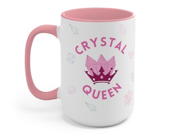 Taza Crystal Queen, 15oz, Taza Espiritual, Don Espiritual, Místico Moderno, Amante del Cristal, Piedra Preciosa G