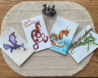 Dragon Greeting Cards: Set of Four