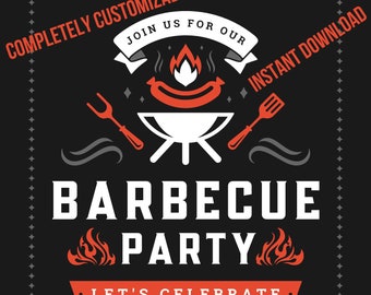 Barbecue Cookout Flyer/ Invitation/ Social Media Post. Instant Download,  Completely Customizable Everything Is Included To Customize