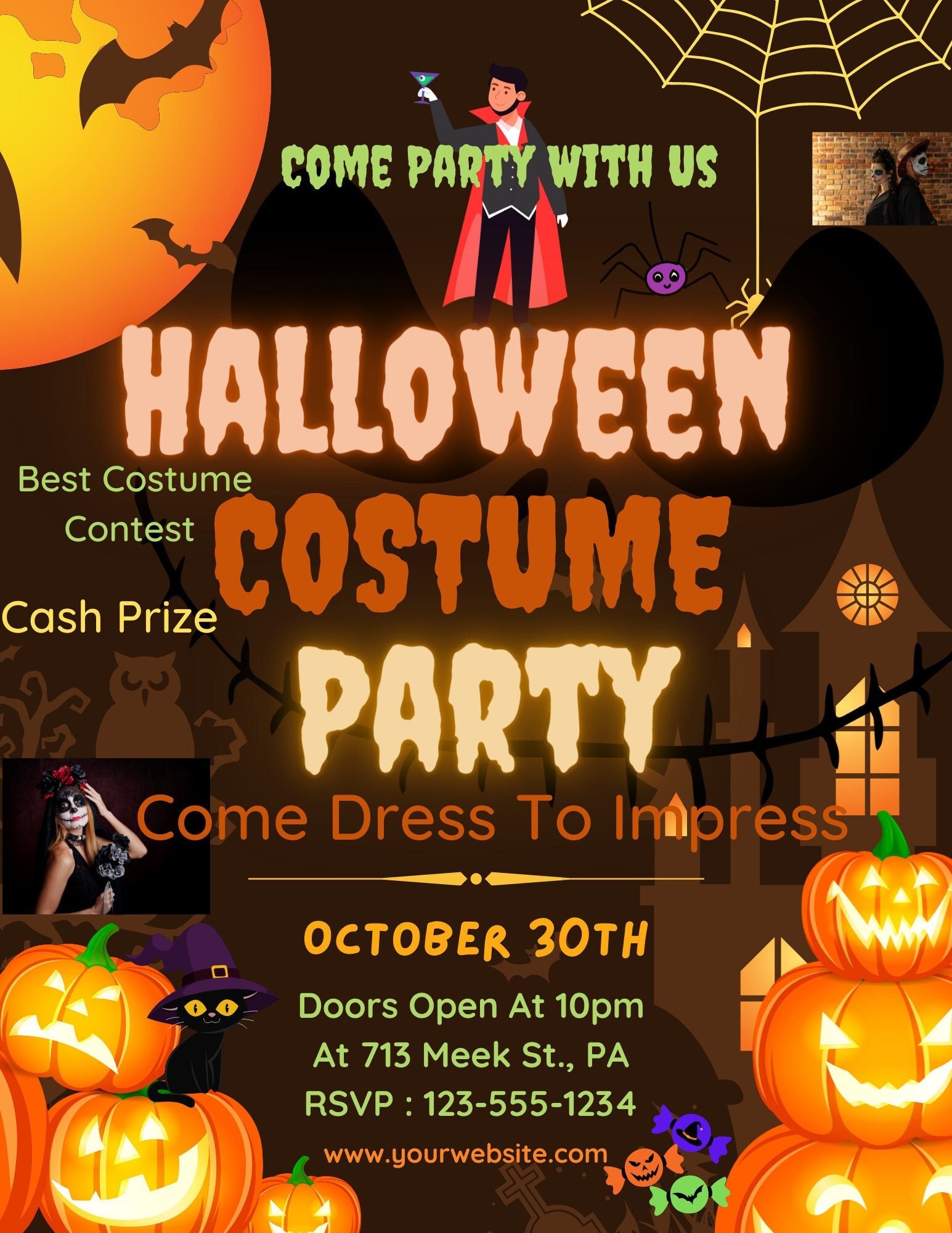 Halloween Costume Party Social Media Post / Advertising Flyer