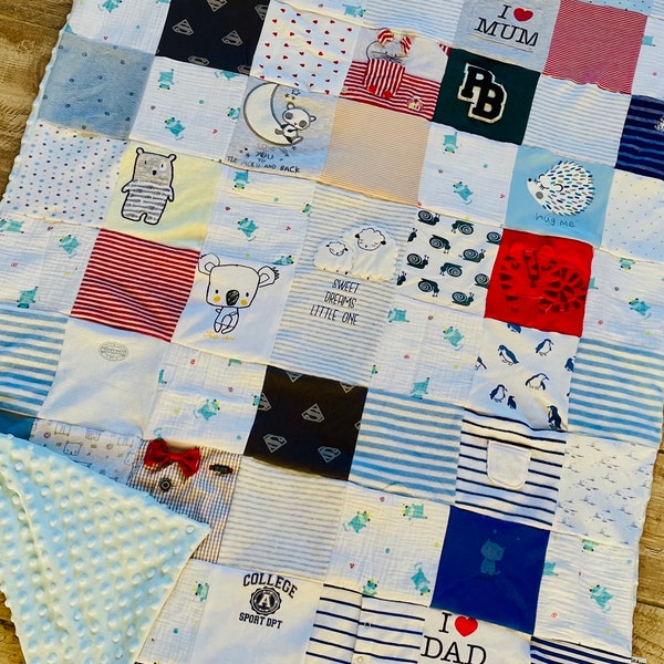 Keepsake blanket with your baby's clothes