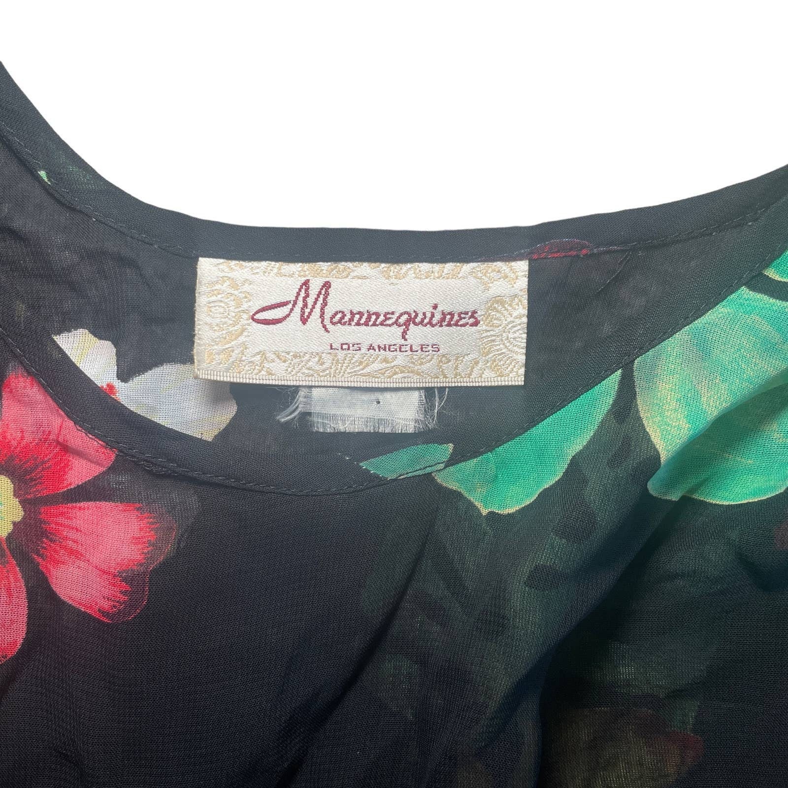 Vintage Mannequins Los Angeles Floral Dress Sheer Boho Etsy