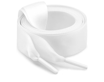 Satin Ribbon Shoelaces for Sneakers, Tie Laces Available in Multiple Colors