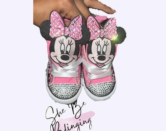 Baby Toddler Pink Minnie Converse Bling Chucks