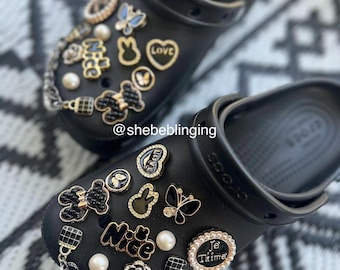 Platform Crocs with Gold Charms