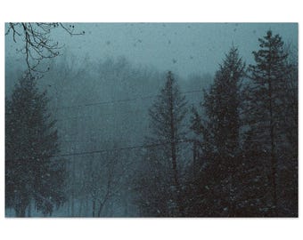 ミシガン州の吹雪フィルム写真プリント：冬の風景、雪の写真
