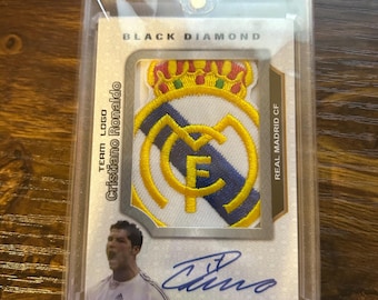 Fan-Made Cristiano Ronaldo Real Madrid Black Diamond Patch Card | CR7 Soccer Collector Display