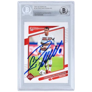 Cristiano Ronaldo Portugal National Mannschaft signierte 2021-22 Panini Donruss # 116 BAS authentifizierte Karte