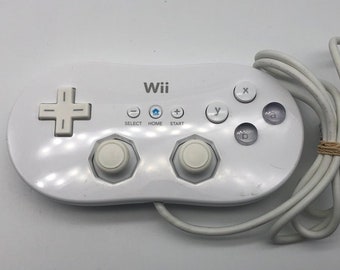 Authentic Original Nintendo Wii Classic Controller White RVL-005 OEM TESTED Tight Joy Sticks