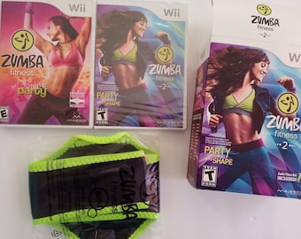 Authentic Official Wii Zumba Lot with Zumba 1 and Zumba 2 Games Plus Zumba Belt Tested and working