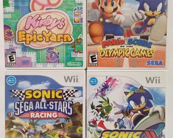 Sonic Kirby's Nintendo Wii Games - Kirby's Epic Yarn - Mario and Sonic Olympics Games - Sonic All Stars Racing - Pick Your Title.