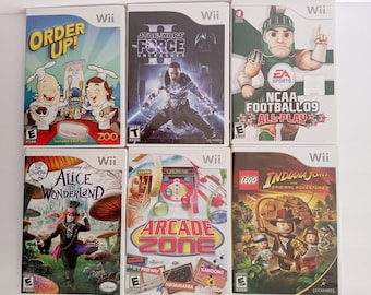 Nintendo Wii Girls Jungen Kinder Spiele - Star Wars The Force Unleashed 2 - Alice im Wunderland - Lego Indiana Jones t- Wählen Sie Ihren Titel.