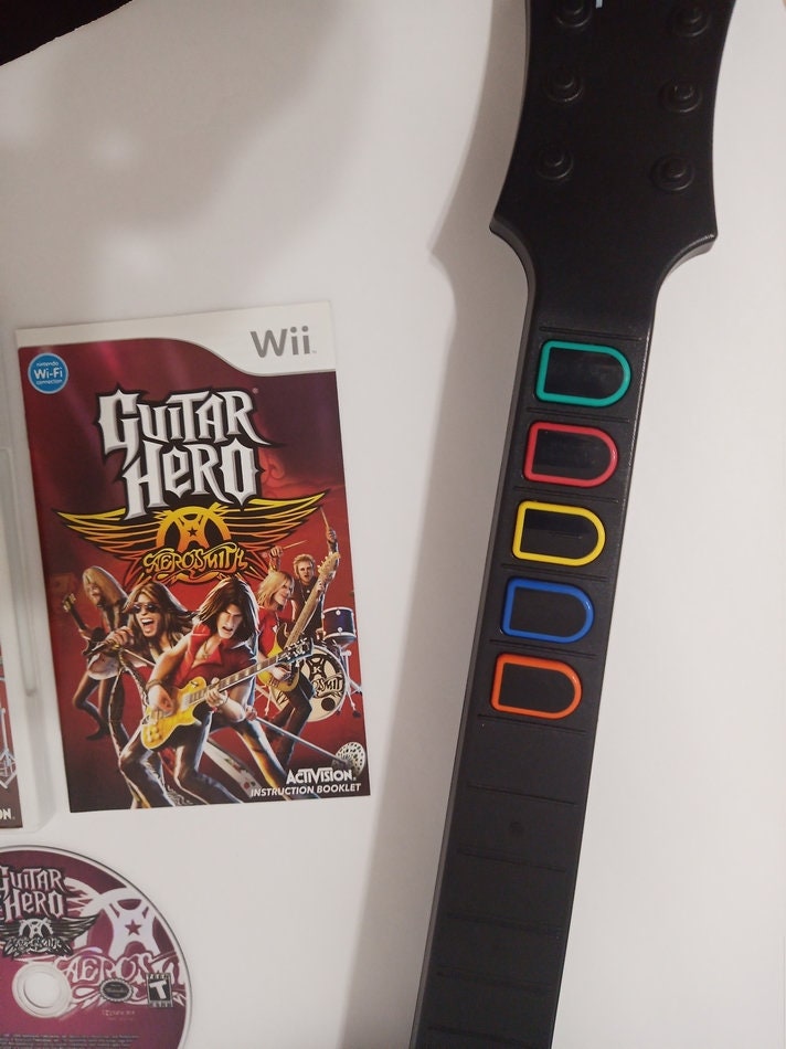 Nintendo Wii Guitar Hero Controller With Strap Gibson Les Paul Etsy