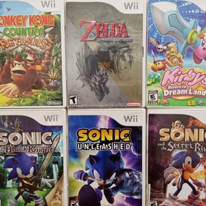 Sonic Nintendo Wii Games Zelda - Donkey Kong - Sonic and the Secret Rings - Kirby&#39;s Return to Dream Land Pick Your Title.