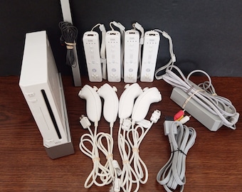 Nintendo Wii Console Complete System Bundle With Controllers & Nunchucks - GameCube Compatible - Fully Cleaned, Tested and Working Great!