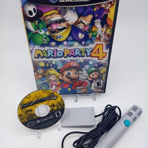 Mario Party 4 Nintendo GameCube 2002 Disc and Case w/ Mic, Tested and Working image 1