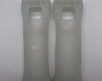 2 Pcs OEM Official Clear Wii Remote Controller Silicone Skin Case