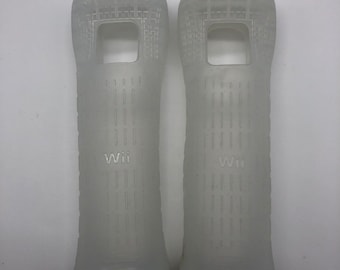 2 Pcs OEM Official Clear Wii Remote Controller Silicone Skin Case