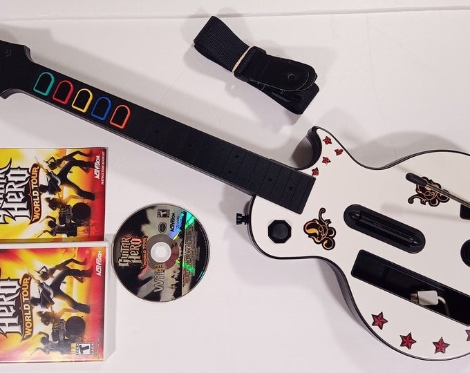 Nintendo Wii Guitar Hero Controller With Strap Gibson Les Paul Etsy