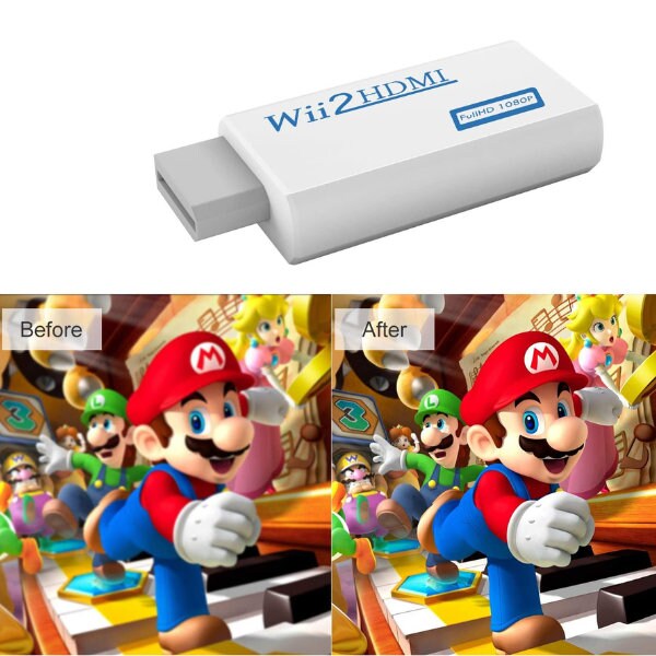 Wii zu HDMI Konverter HQ Video Ausgang Wii HDMI Adapter 1080P Wii und Wii U Kompatibel Optimale Anzeige
