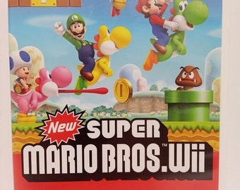 Nieuwe Super Mario Bros. Wii-game Nintendo Vintage videogame Videogamedoos getest en werkend geen handleiding. Geweldige staat!