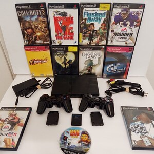 Sony PlayStation 2 Slim SCPH-77001 with 8 MB Memory Card and Controlle