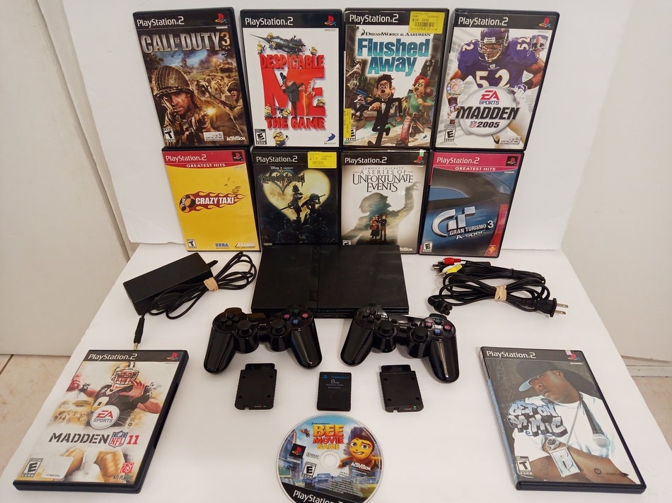 Sony Playstation 2 PS2 Video Game System Console Bundles with 5 games
