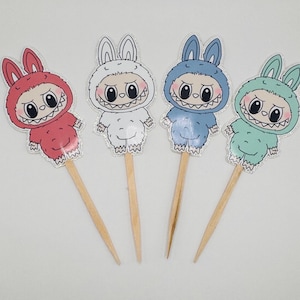 Labubu monsters cupcake toppers, cupcake toppers, monsters cupcake toppers, party decor
