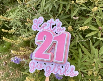 Cowgirl Cupcake Toppers: 21st Birthday Party Decorations - Set of 12