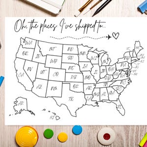 Umsatzkarte, Umsatzkarte Tracker, Umsatzkarte für kleine Unternehmen, US-Umsatzkarte, Printables, Karte der USA zum Ausdrucken