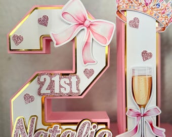 Cowgirl 21st Birthday Centerpiece, Pink Floral Party Decor