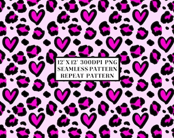 Leopard Print Seamless Pattern, Seamless Background, Sublimation Designs, Repeat Digital Papers, Printable Pattern, Scrapbooking Background