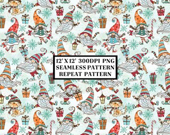 Christmas Seamless Pattern, Seamless Background, Sublimation Designs, Repeat Digital Papers, Printable Pattern,Scrapbooking Background