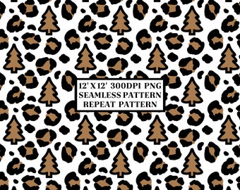 Leopard Print Seamless Pattern, Seamless Background, Sublimation Designs, Repeat Digital Papers, Printable Pattern, Scrapbooking Background