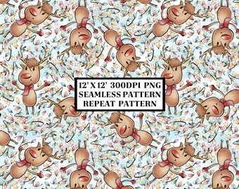 Christmas Seamless Pattern, Seamless Background, Sublimation Designs, Repeat Digital Papers, Printable Pattern,Scrapbooking Background