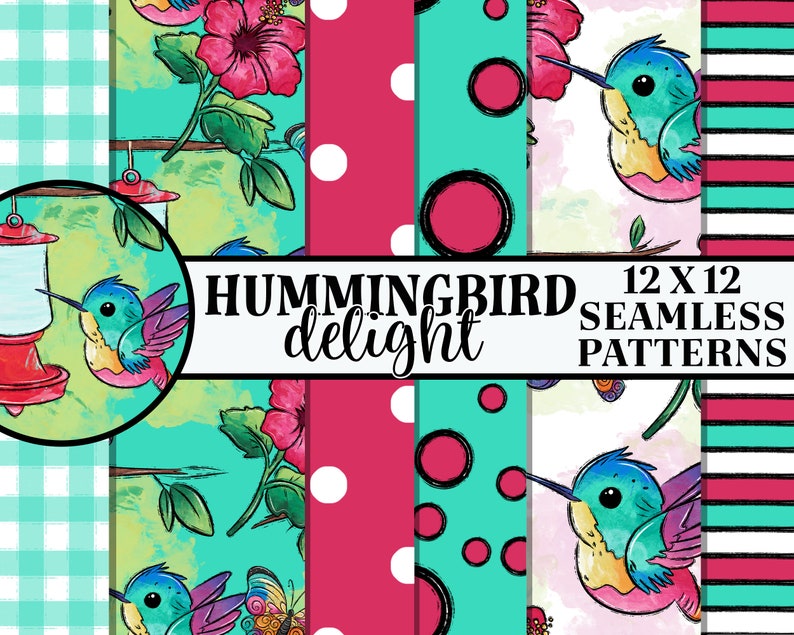 Hummingbird Seamless Pattern, Seamless Paper, Repeating Pattern ...
