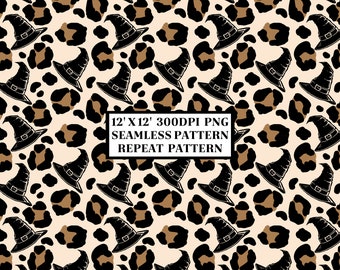 Leopard Print Seamless Pattern, Fond sans couture, Conceptions de sublimation, Papiers numériques répétés, Motif imprimable, Fond Scrapbooking