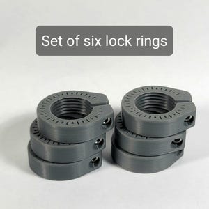 Set of 6 Reloading Die Lock Rings 7/8-14, ABS 3D printed