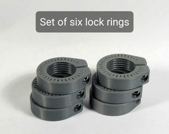 Set of 6 Reloading Die Lock Rings 7/8-14, ABS 3D printed