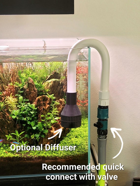 Aquarium Water Change Hook With Garden Hose Threads, Captain's Hook 3/4 PVC  