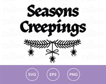 Seasons Creepings goth Christmas Holiday SVG EPS png Cricut Silhouette Glowforge cut file graphics clip art assets