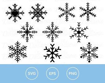 Snowflakes SVG EPS png Cricut cut files Silhouette Glowforge snowflakes snow winter Holidays Christmas lake effect graphics assets cutfiles