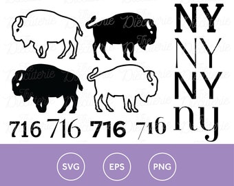 Buffalo NY 716 SVG png EPS Cricut Silhouette Glowforge cut files die cut
