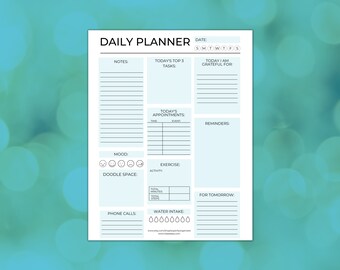 Monthly Planner Printable Blue 8.5 X 11 Instant PDF Download - Etsy