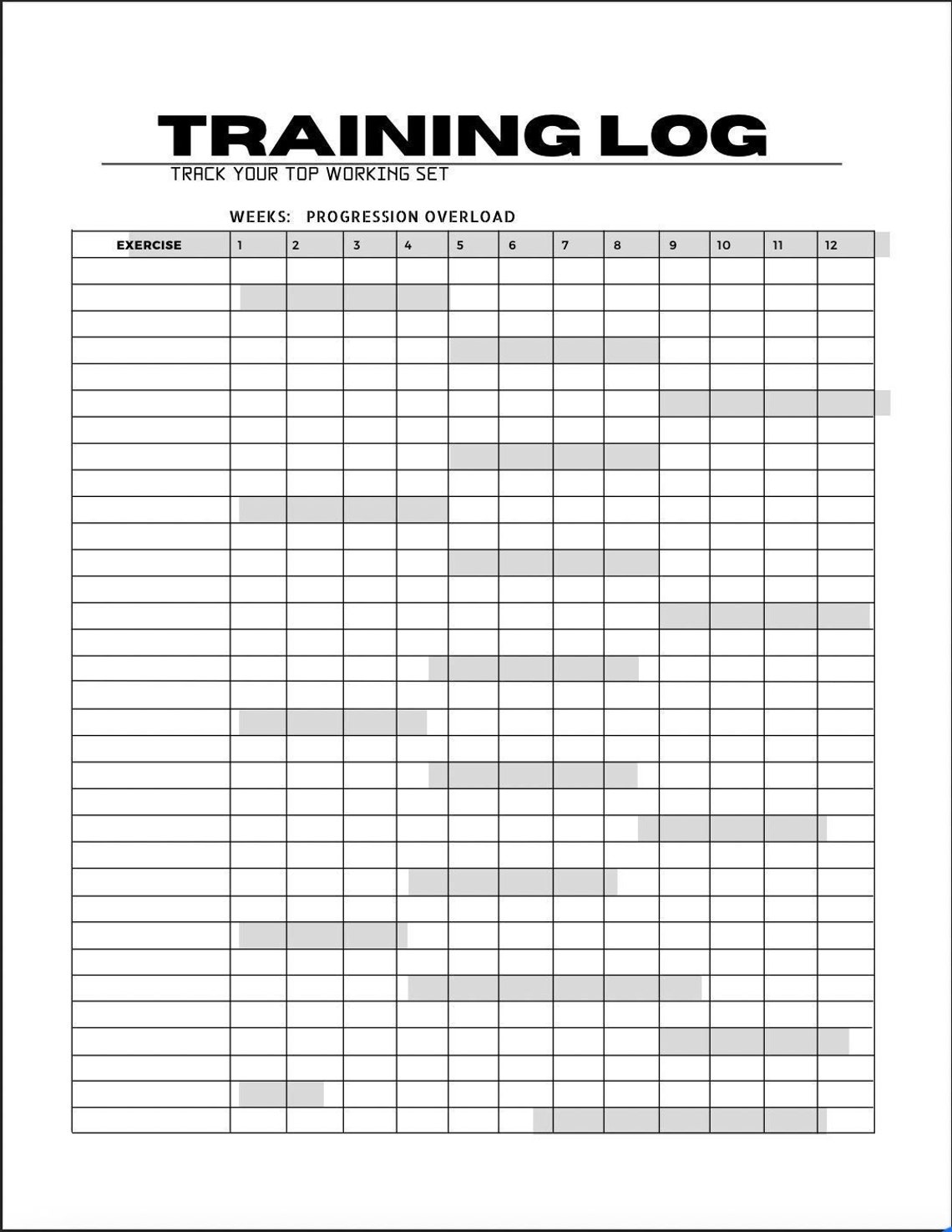 Simple Minimalist Printable, One Page, Workout Log, Workout Planner, 12 Week Planner, Digital ...