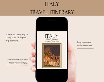 Travel Itinerary Editable Template Printable Digital - Etsy