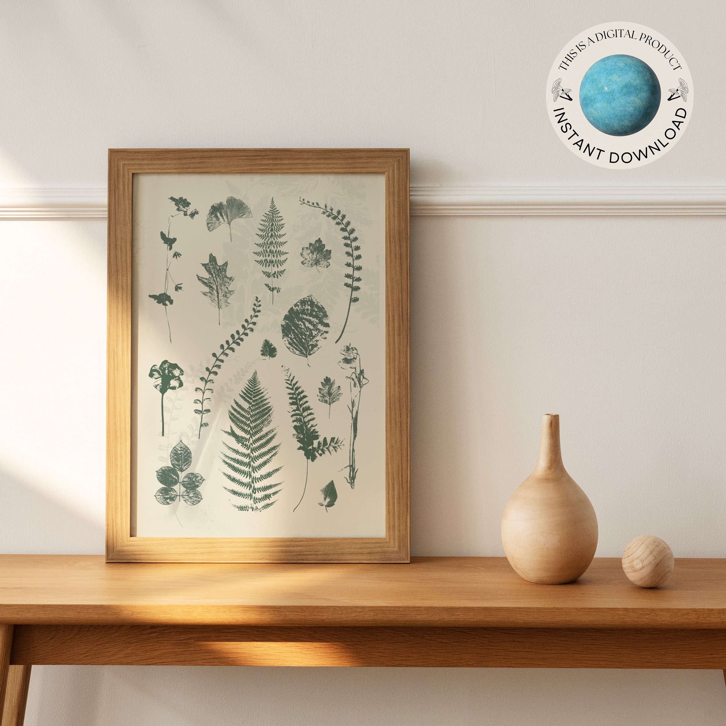 Sage Green Botanical Wall Art, Boho Wall Decor, Fine Line Art ...