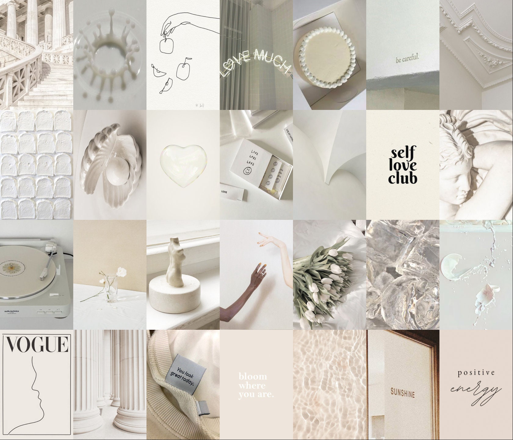 112PCS Neutral Cream Aesthetic Wall Collage Kit Vanilla Girl 